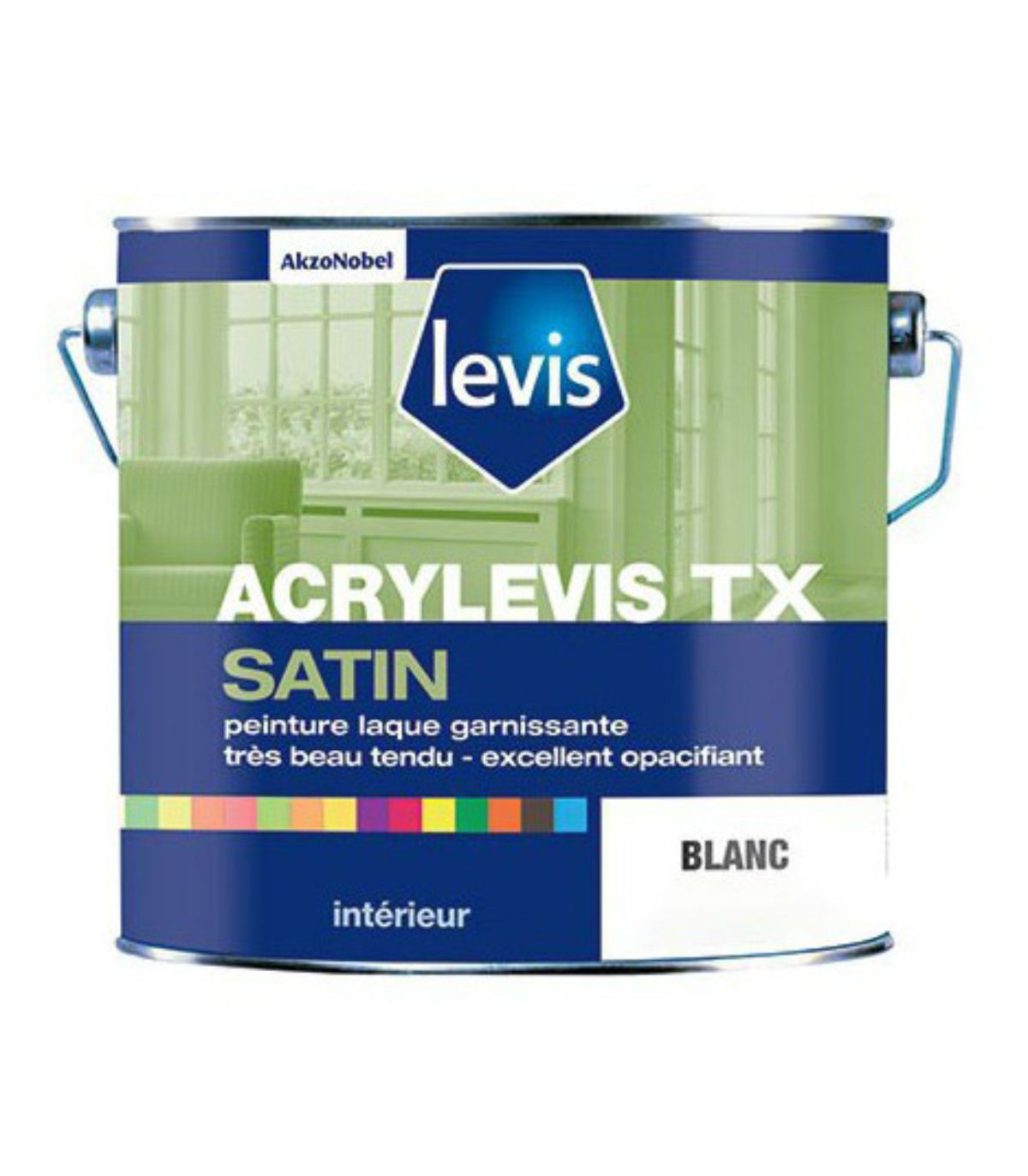 Levis Acrylevis TX Satin Peinture Laque Acrylique Satin - Bois Métaux & Plastiques Durs - Intérieur - 1L, 2,5L